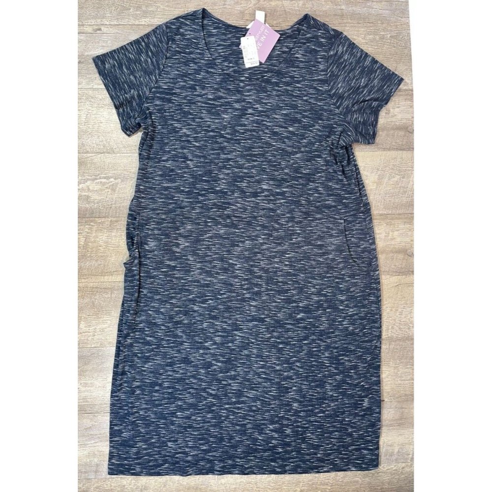 CJ Banks * Women's 2X Maxi Dress * NWT * Casual Blue Short Sleeve w/ Pockets